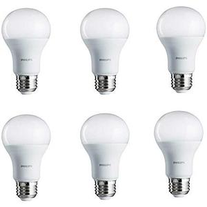 Philips LED Non-Dimmable A19 Frosted Light Bulb: 1500-Lumen, 5000-Kelvin, 14-Watt (100-Watt Equivalent), E26 Base, Daylight, 6-Pack