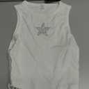 SOLY HUX Women's Tank Tops Y2K Sleeveless Ribbed Star Crop Tank Top Summer Going Out Tops (Medium)