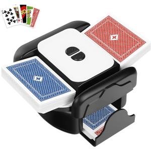 Card Shuffler - Rechargeable 2600mAh Automatic Card Shuffler with Auto-Stop Auto/Manual Modes Low Noise Jam-Free Electric Shuffler for 12 Decks Compatible with Poker, Blackjack, Popular Card Games
