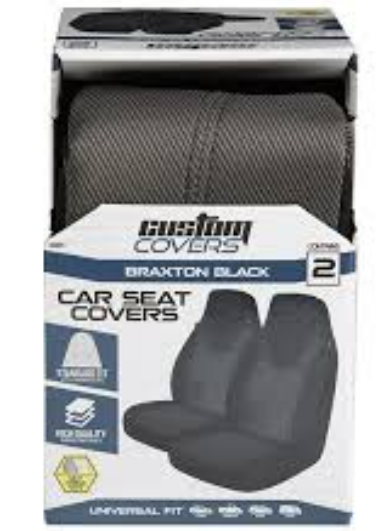 Custom Covers HB Braxton Black Seat Cover 2 Pieces 