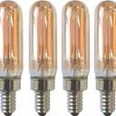 Dimmable 2 Watt E12 Base T6 Led Candelabra Light Bulbs Warm White 2200K Amber Glass 120lm 120V Dimmable T20 Eye Protection Led Filament Bulb Edison Bulb Decorative Lights Bulb Pack of 4