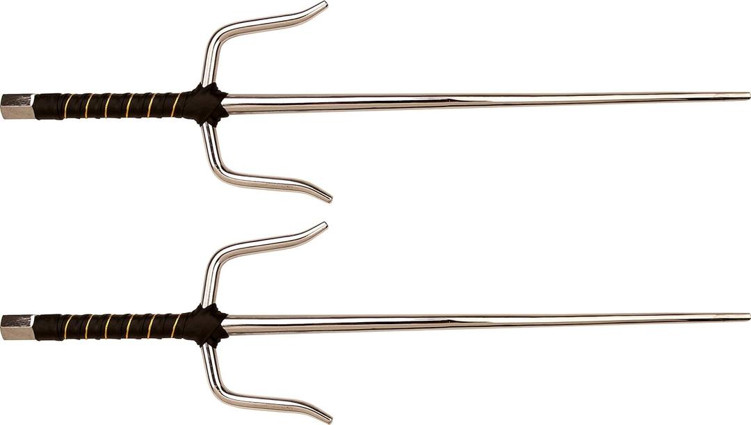 MASTER USA Martial Arts Training Sais, 21.5 Inch Length, Stainless Steel Blades, Wrapped Handle, Silver, Practice, Cosplay, Pack of 2