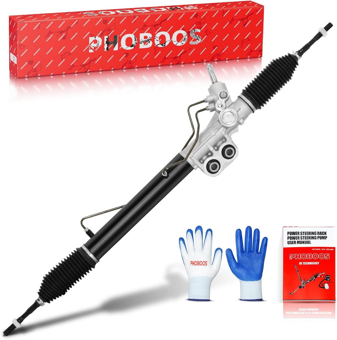 PHOBOOS Hydraulic Power Steering Rack and Pinion Assembly Compatible with Nissan Frontier 2005-2020, Pathfinder 2005-2012, Xterra 2005-2015, 2.4L, 2.5L, 4.0L, 5.6L, New Unit, Direct Fit, Ref. 26-3033
