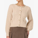 Cathryn Embellished Cable Knit Cardigan, Small