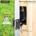 2 Way Heavy Duty Lockable Gate Latch, Black Anti-Sag Farm Gate Latch, Two-Way Livestock Gate Latch Hardware for Farms, Metal Gates, Ranches, Pet Cages, Fences, Stables, 1 pcs