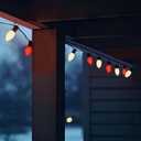 C7 LED Red and White Christmas Lights, 25Ft Outdoor Christmas String Lights with 27 LED Red and White Plastic Bulbs, Vintage Christmas Light for Outside Patio Christmas Tree Cafe Party House Decor