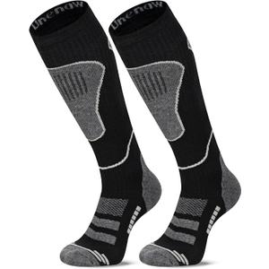 Merino Wool Ski Socks 2 Pairs, Thermal Knee High Warm Socks for Snowboarding, Hiking, Cold Weather, Snow, Hunting (Medium)