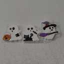 3Pcs Ghost Decors Cute Halloween Decorations Indoor Black Cat Witch Broom Pumpkin Halloween Table Decorations for Shelf Display