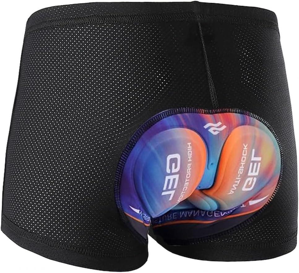 Bike Shorts Men Cycling Underwear MTB Liner 5D Padded Gel Mountain Bicycle Quick-Drying Shockproof Breathable (Black, XL)
