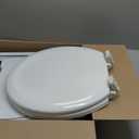 KOHLER Stonewood Quiet-Close, Round Toilet Seat Soft Close, Durable Wood, Easy Installation, Universal Fit, Home Essentials, White Finish, K-20467-0