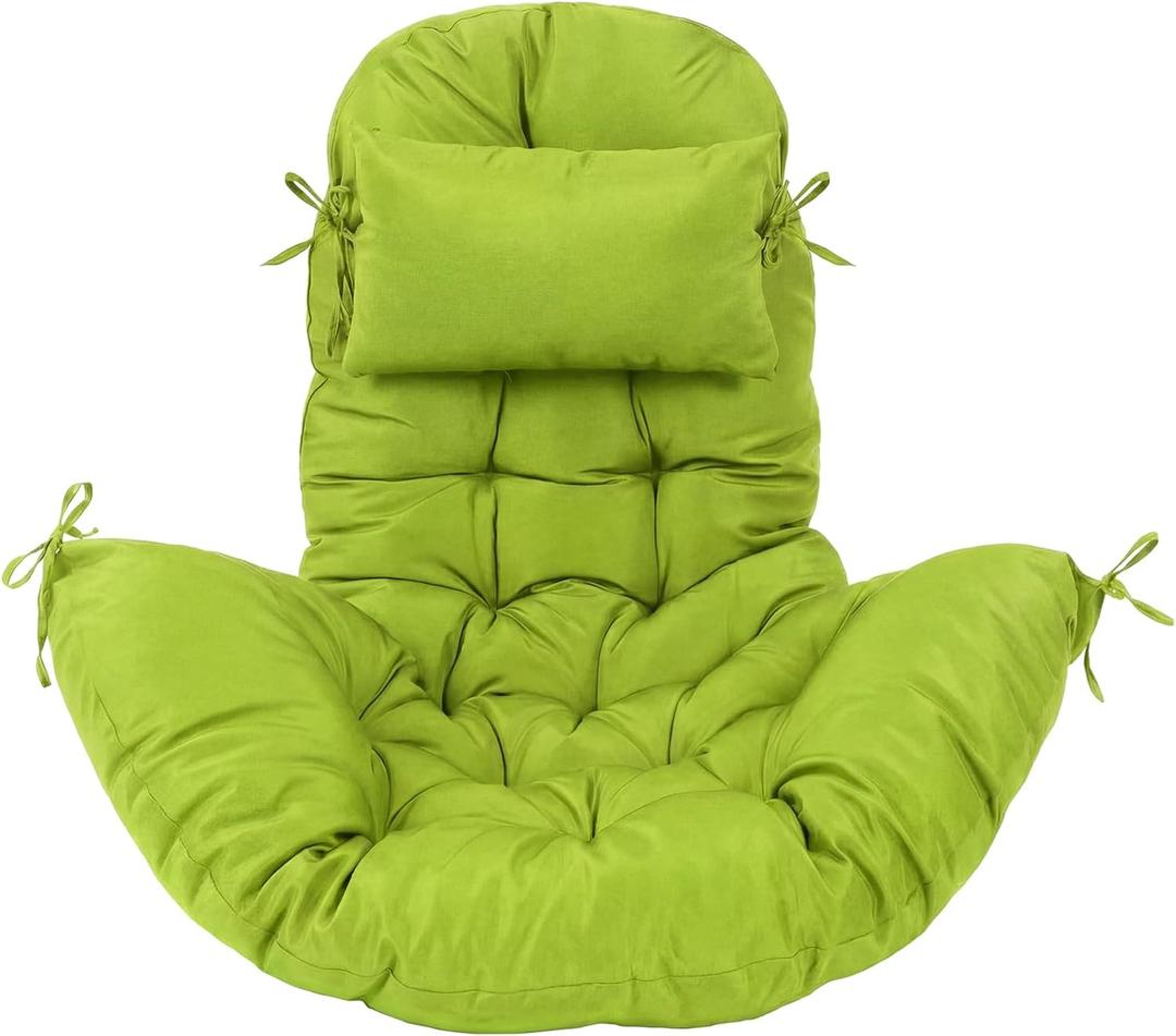 Tudomro Egg Chair Cushion Filling 2.58 kg 51 x 37 Inch Replacement Rocking Wicker Chair Cushions High Back Swing Hammock Hanging Cushion for Indoor Outdoor Patio(Green,1 Pcs)