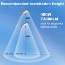 ledmo 480W LED Parking Lot Lights,Super Bright 72000LM for Large Area Lighting,IP65 Waterproof LED Street Light with Dusk to Dawn Adjustable Wall Mount Commercial Parking Lot Lights Outdoor, 480W/1 Pack