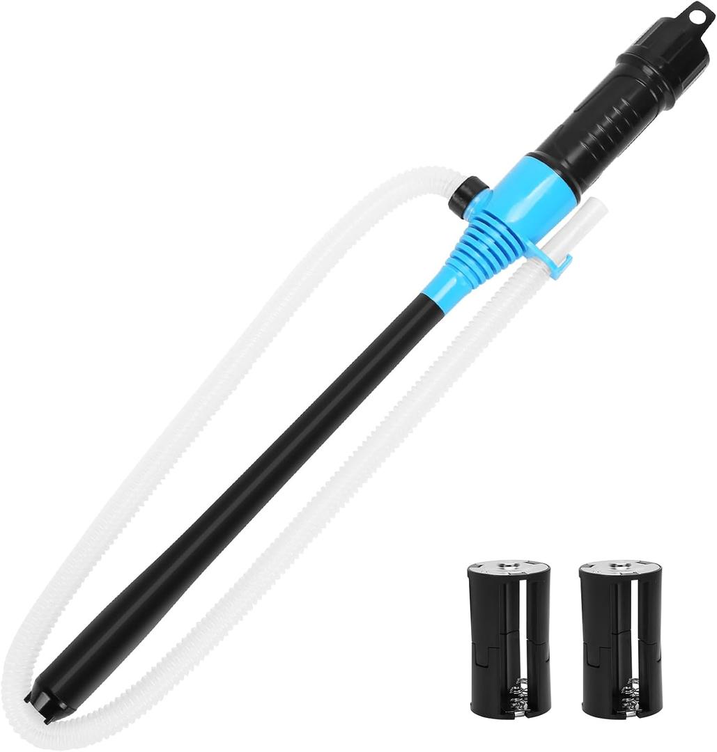 Portable Power Battery Pump, Electric Fuel Transfer Pump Hand Held Water Transfer Pump,2.2 Gallons per Min, siphon pump for Fuel Water Gas Fish Tank (Blue)