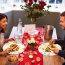 Lucleag 25 PCS Valentines Day Paper Place Mats, Disposable Valentines Heart Placemats Decorative Table Mats for Anniversary Wedding Valentines Day Party Dinner Table Decor, 11.8x11.8 in