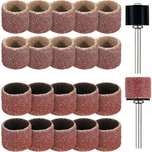 22 Pet Nail Grinder Replacement Kit with Grit Sanding Bands Pet Smoother Claw Care Black Grinding Drums Dog Nail Grinder Replacement Dog Claw Grooming Supplies(1/2 Inch 60 Grit and 100 Grit)