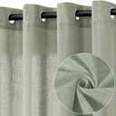 Sage Green Linen Curtains 63 Inch Length 2 Panels for Living Room Bedroom, Light Filtering Sheer Curtains 63 Inches, Elegant Modern Grommet Semi Sheer Soft Privacy Drapes