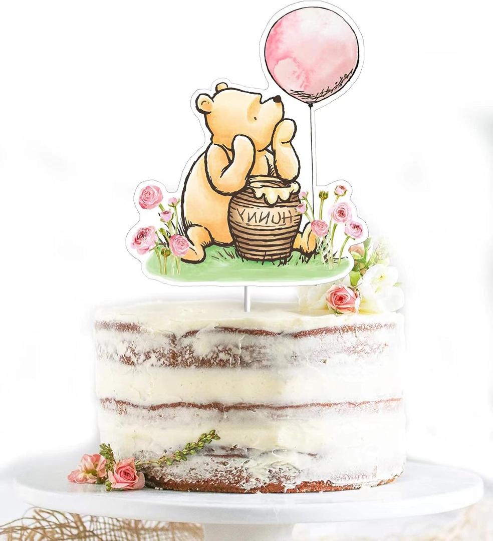 Classic The Pooh Cake Topper For Girls Baby Shower Winnie Bee Birthday Party Decorations Cute Centerpieces