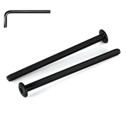 MewuDecor 1/4-20 x 3-1/2" Flat Head Socket Head Screw Furniture Bolts Countersunk Connector Screws, Stainless Steel 18-8 (304), Black Oxide, Fully Threaded, 10 PCS