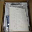 Somdot White Nightstand with Charging Station and LED Light for Bedroom, Tall 5 Drawers Dresser with Fabric Bins for Bedside Kids Dorm Room Closet Laundry Entryway, White Leather