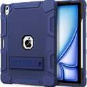 Azzsy Case for iPad Air 13-inch (M3/M2) 2025/2024, [Built-in Pencil Holder] Heavy Duty Shockproof Rugged High Impact Protective Case for 13 inch iPad Air (2025/2024 Version), Navy Blue
