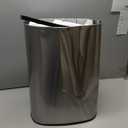 SensorCan 50 Liter / 13 Gallon Kitchen Trash Can with AC Adapter & Odor Filter  Motion Sensor Stainless Steel Garbage Bin for Home, Office, Garage  Slim Oval Shape, Large Capacity Design (Black and Silver)