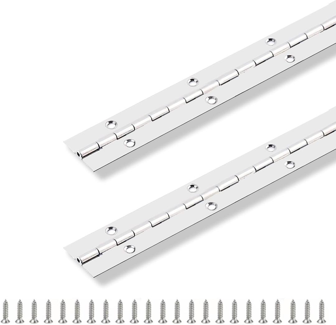 2PCS Piano Hinge 24 Inch x 1 Inch Stainless Steel Continuous & Piano Hinge