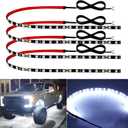 12V Led Light Strip 18" Connectable White LEDs Strip Lights for Car Motorcycle Golf Cart Automotive Trucks Boat Waterproof Led Light Strip, 4Pack