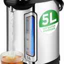 NutriChef Electric Water Boiler and Warmer - 5L/5.28 Qt Stainless Steel Hot Water Dispenser w/Rotating Base, Keep Warm Temperature Set, Auto Shut Off, Safety Lock, Instant Heating for Coffee & Tea