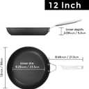 MsMk Nonstick Frying Pan, 12 InchTitanium and Diamond Non Stick Pan, Sturdy and Durable Skillet Nonstick, for Various Stove Type, Dishwasher Safe For Home Use