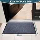 UKISS All-Season Front Door Mat Outside Entrance, Absorbent, Heavy-Duty Low-Profile Non-Slip Doormat Indoor Outdoor, Stain and Fade Resistant Washable Rubber Mat for Entryway,30''x17.5'', Grey