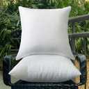 20 x 20 Outdoor Pillow Inserts Set of 2 Waterproof Throw Pillow Inserts for Couch Lager Lumbar Pillows for Bed Square Decorative Pillows White Sofa Pillow Indoor (20 Inch X 20 Inch)