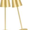 IMQSQIK 2 Pack Cordless Table Lamp, 5000mAh Portable Rechargeable LED Desk Lamp (Gold)