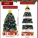 SietDESEO 51 x 31 Inch Multicolor Christmas Tree Bulletin Board Decoration with Fairy Lights, Paper Material