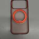 TORRAS 360 Magnetic Stand for iPhone 17 Pro Case, Ostand 3.0[Fit for MagSafe][4X Mil-Grade Shockproof] Rotatable Kickstand Protective Cover, Camera Control Button, Translucent Burgundy Red, O3 Fitness