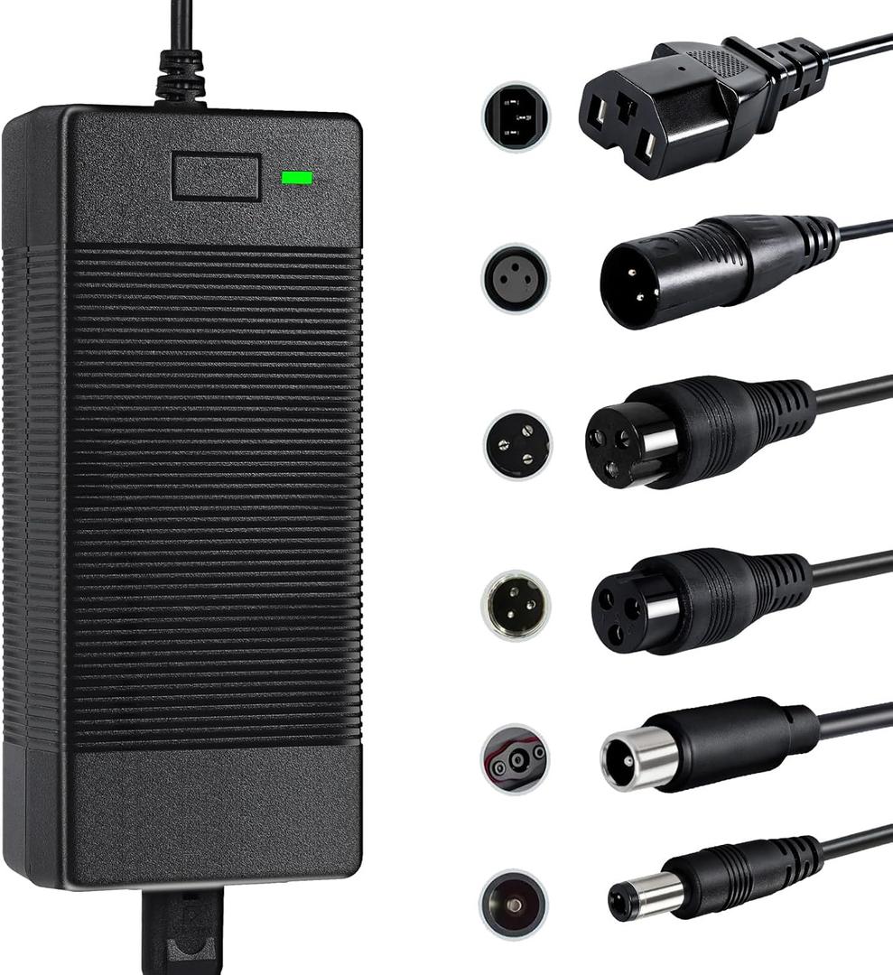 UL Listed 42V 2A Replacement Electric Scooter Charger with 6 in 1 Plugs for 36V Hoverboard Charger, Compatible with Razor/Voyage/Jetson/gotrax/ninebot and Most 36V 10S Lithium Battery Device