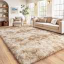 Large Plush Shaggy Rug High Pile Fluffy Rug for Living Room, Big Plush Non-Skid Shag Carpet, Soft Shaggy Rugs for Bedroom Indoor Modern Home Decor Tie Dye Camel 9x12ft