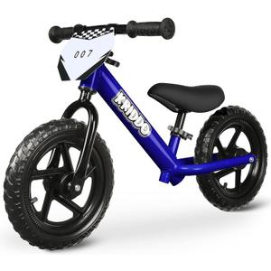 KRIDDO Toddler Balance Bike 2 Year Old, Age 18 Months to 5 Years Old, 12 Inch Push Bicycle with Customize Plate (3 Sets of Stickers Included), Steady Balancing, Gift Bike for 2-3 Boys Girls, Blue