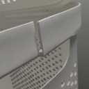 Mind Reader Slim Laundry Hamper with Lid, 60L Clothes Basket, Ventilated Plastic, White (Single)