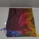 Women Summer Pashmina Large Long Scarf Lightweight Beach Shawl Wrap Cozy Elegance Comfort (Dark Grey Rainbow - Jb418-5)