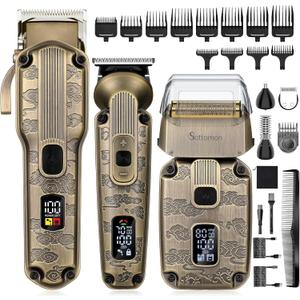 Beard Trimmer Kit Hair Clipper Set Professional Electric Foil Shaver Razor for Men Haircutting Machine for Barber Clippers and Trimmers Grooming Kit Nose Body Hair Trimmer (26 Piece Set)