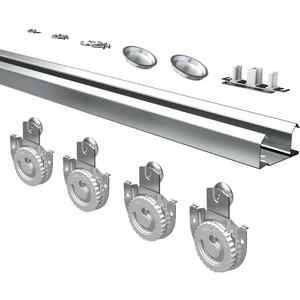 Bypass Sliding Door Hardware 48", Bypass Wardrobe Closet Door Track Set, Smoothly and Quietly, for 2 Door System
