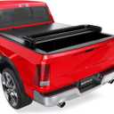 MOSTPLUS Soft Quad FOLD Truck Bed Tonneau Cover Compatible for 2002-2025 Dodge Ram 1500 Inclu. Classic & New Body/2003-2024 Ram 2500 3500 Fleetside (w/o RamBox) (6.5 FT Bed) On Top 78 Inch