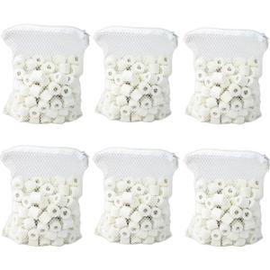 AQUANEAT Bio Ceramic Rings 6 lbs Aquarium Sump Filter Media Fish Tank Koi Pond Canister Filter Media in 6 Free Mesh Bags