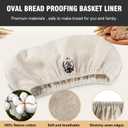 Walfos 6 Pieces 10 Inch Oval Bread Proofing Basket Cloth,Rattan Baking Dough Basket Cover Liner, Sourdough Banneton Proofing Cloth, Fermentation Basket Linen Liner for Baking Supplies