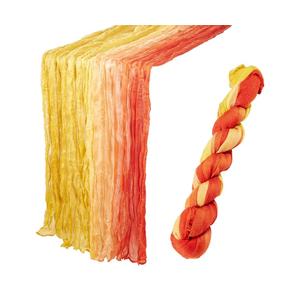 1 Pack Cheesecloth Table Runner Gradient Orange Yellow Cheese Cloth Table Runner Boho Gauze Fabric Table Runner Soft Sheer Tablecloth for Wedding Party Home Decor