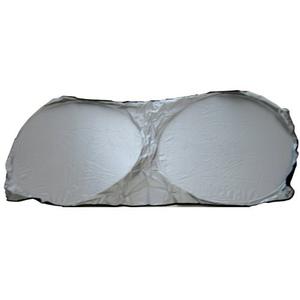 Spring Loop Collapsilbe Dual Circle 1 Piece Auto Sunshade - Metalic Silver 64 inches x 30 inches