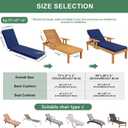 Summsun Chaise Lounge Cushions Outdoor Set of 2 - Waterproof and Fade Resistant Sun Lounger Replacement Cushions - Patio Lounger Pads with Removable Cover for Pool, Deck, 72 x 21 x 3 Inch, Navy