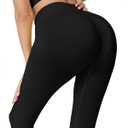 CHRLEISURE Workout Leggings Sets for Women, Gym Scrunch Butt Butt Lifting Seamless Leggings 3 Piece (Black, S)