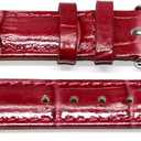 14mm Womens Padded Stitched Croco Grain Leather Watch Band