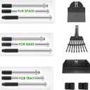 Pooper Scooper, Long Handle Dog Pooper Scooper, Heavy Duty Stainless Steel Rake, Tray & Spade Set for Pet Waste Removal, Use on Grass, Dirt or Gravel